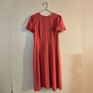 Ann Taylor Coral Midi Dress